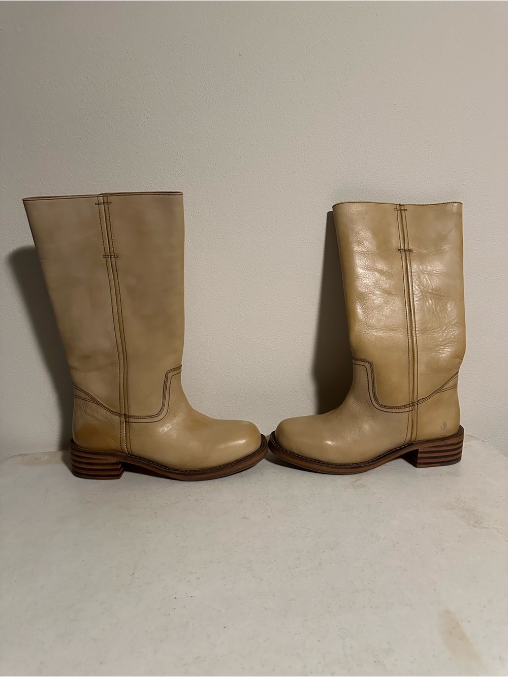 Vintage Foundry Co Tall Leather Western Riding Boots Tan Women 8 New